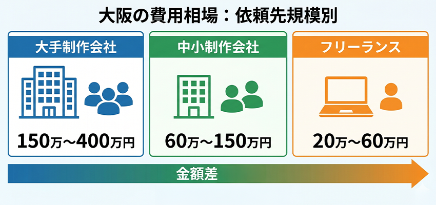 制作会社の規模別で見る大阪の費用相場