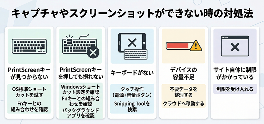 キャプチャやスクリーンショットができない時の対処法