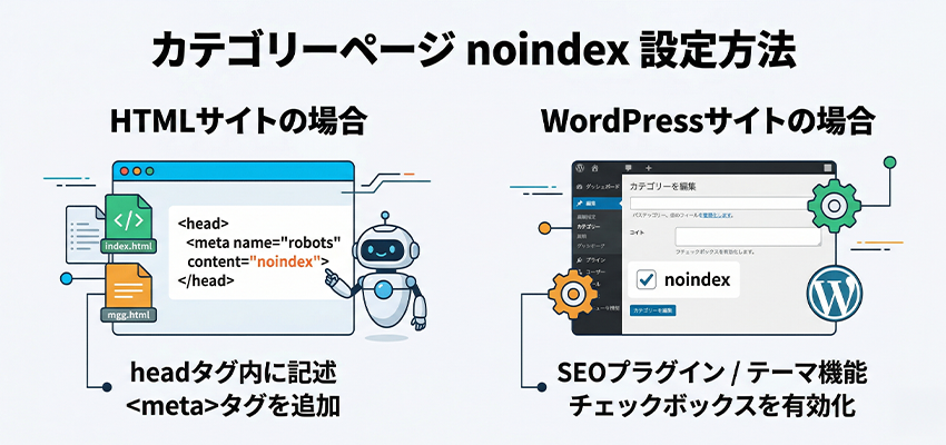 カテゴリーページにnoindexを設定する方法