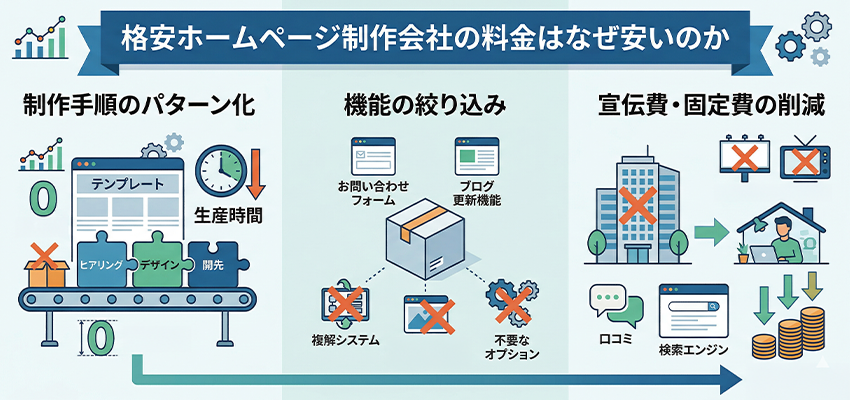 格安のホームページ制作会社の料金はなぜ安いのか