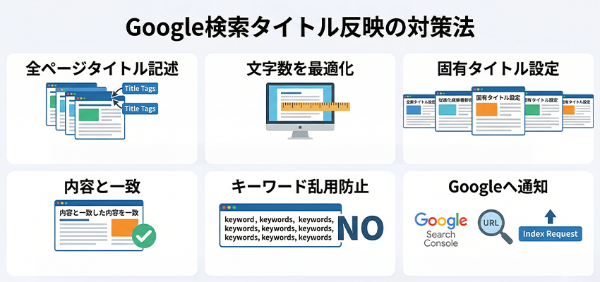 Googleの検索結果にタイトルが反映されないときの対策法
