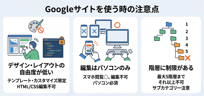 Googleサイトを使う時の注意点