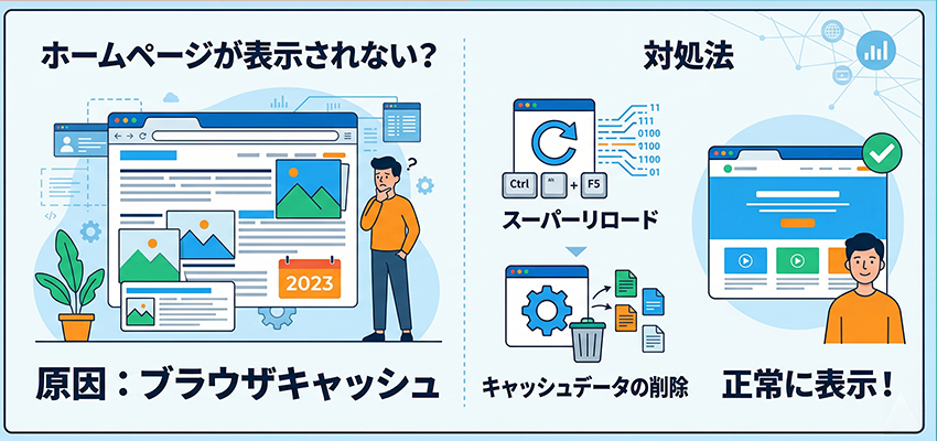 ホームページが適切に表示されない原因と対処法