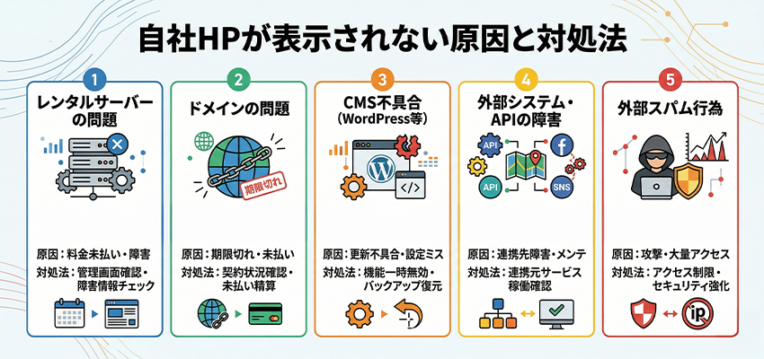 自社のホームページが表示されない原因と対処法