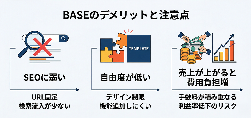 BASEのデメリットと注意点
