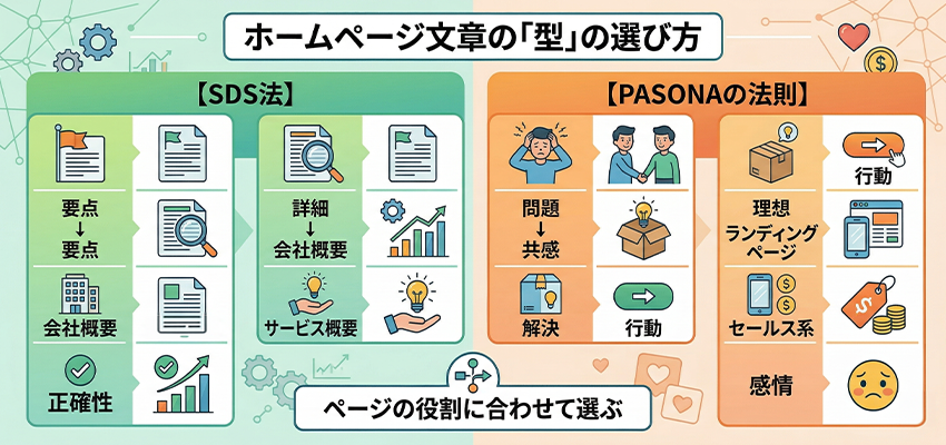 ホームページで利用するPREP法以外の文章の型