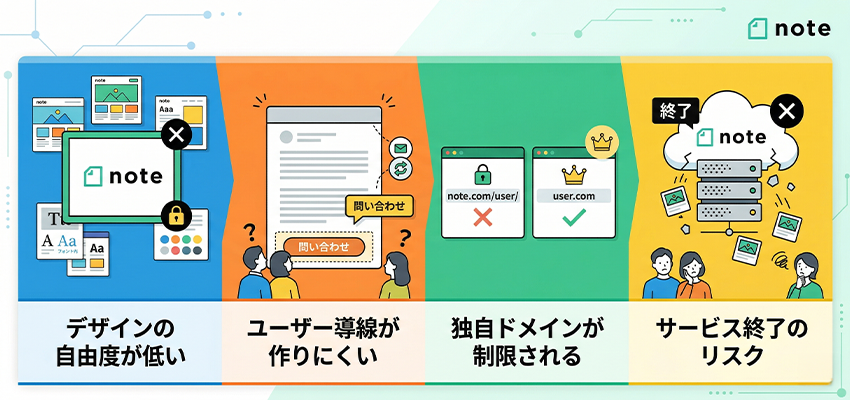 noteをホームページの代わりに利用しない方がよい理由