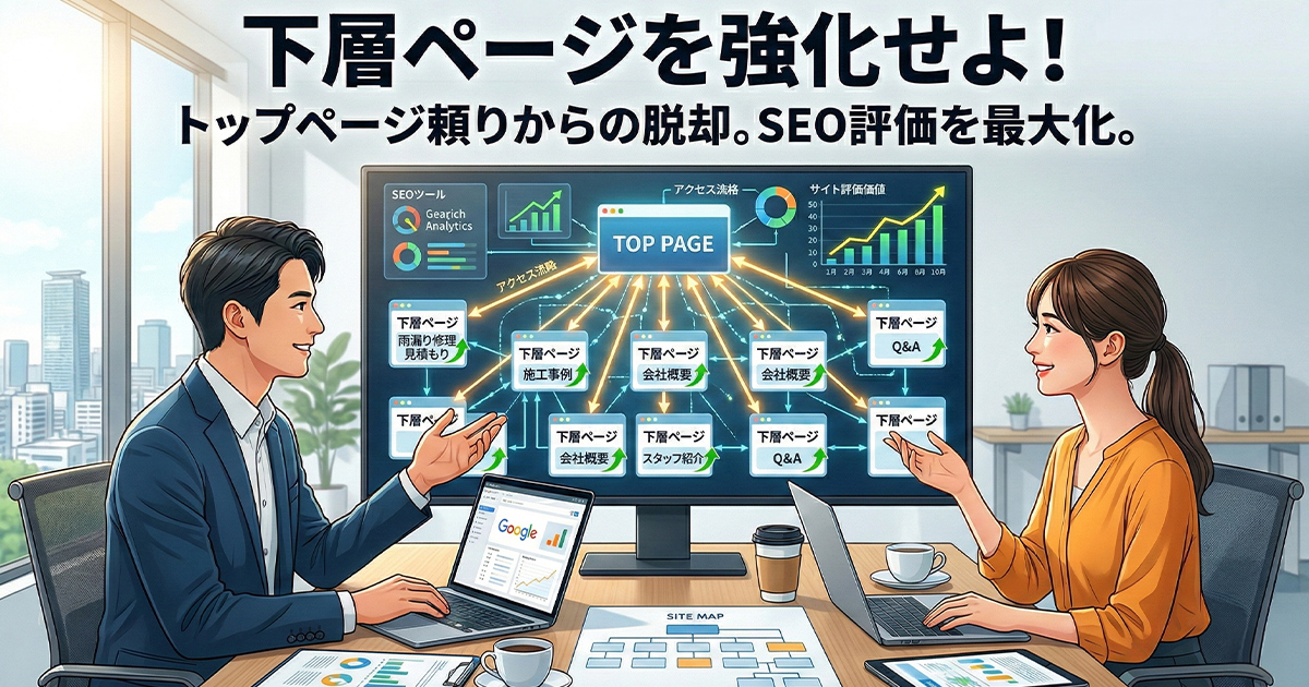 下層ページを強化せよ！トップページ頼りからの脱却。SEO評価を最大化。
