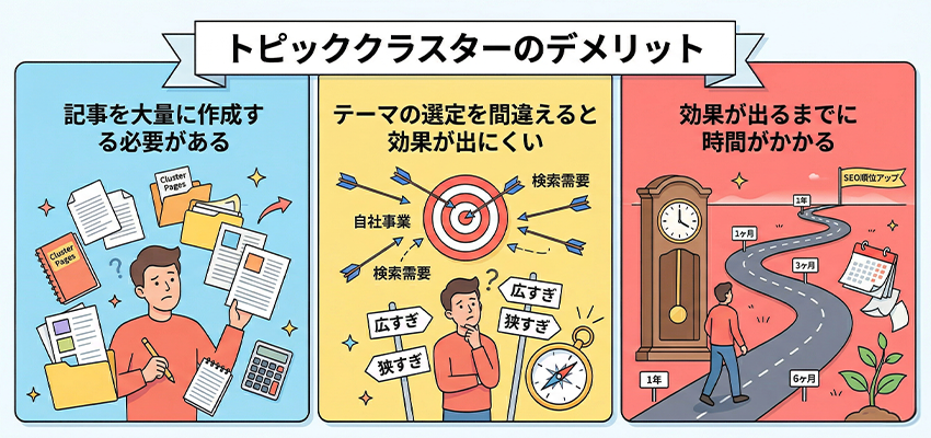 トピッククラスターのデメリット