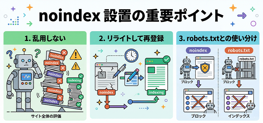 noindexを設置する際の注意点