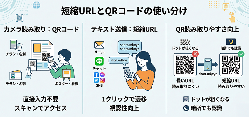 短縮URLとQRコードを使い分けよう