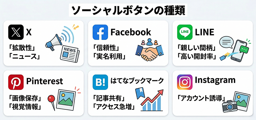 ソーシャルボタンの種類