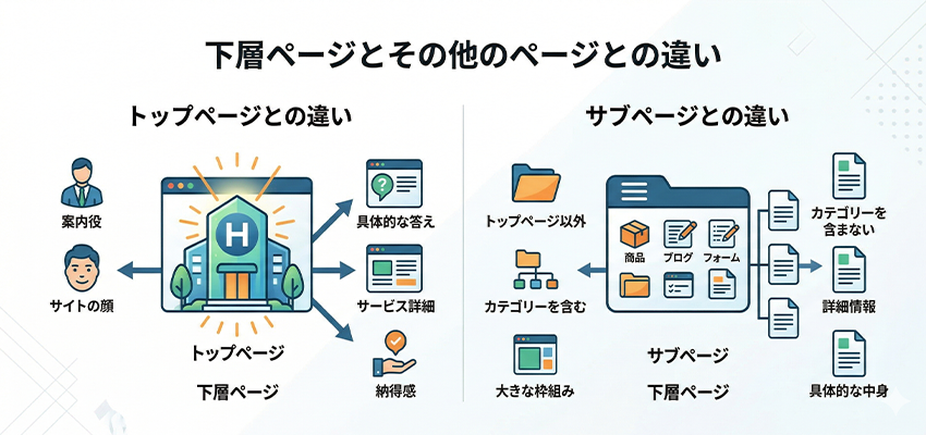 下層ページとその他のページとの違い