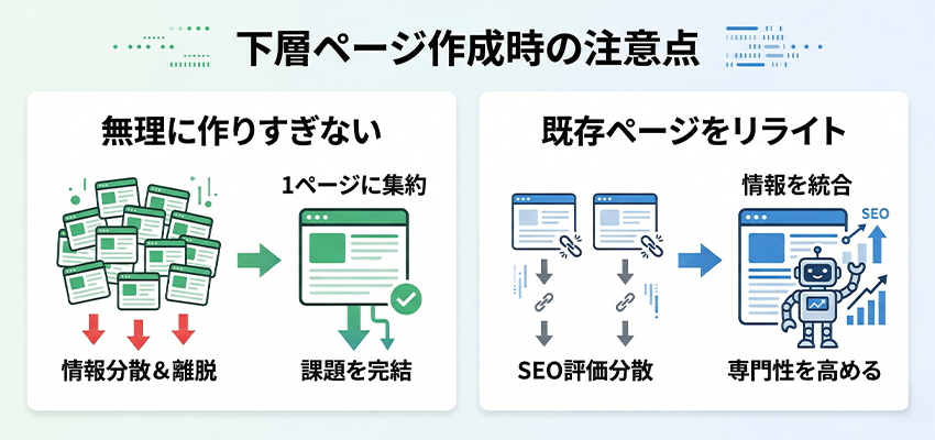 下層ページ作成時の注意点
