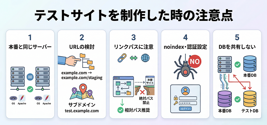 テストサイトを制作する時の注意点