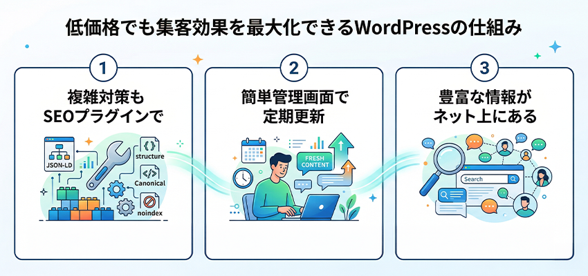 低価格でも集客効果を最大化できるWordPressの仕組み
