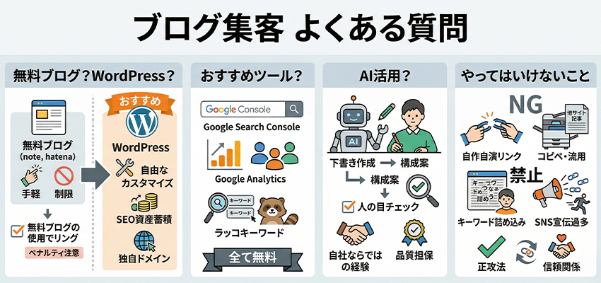 ブログ集客に関するよくある質問
