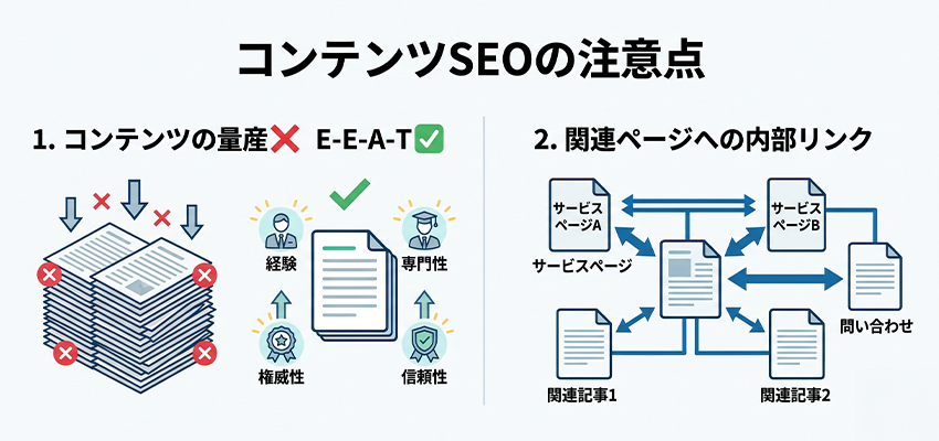 コンテンツSEOの注意点