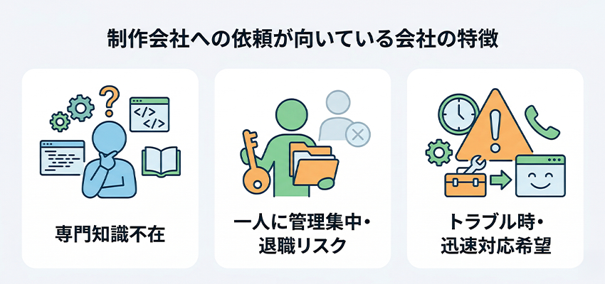 制作会社への依頼が向いている会社の特徴