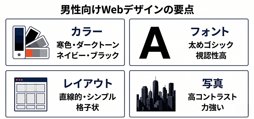 男性向けホームページのデザインの作り方
