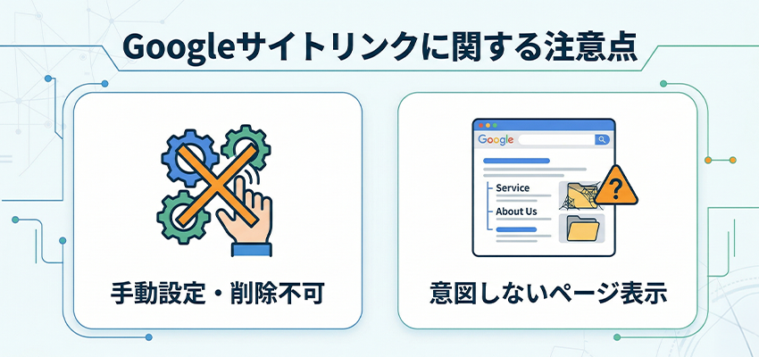 Googleサイトリンクに関する注意点