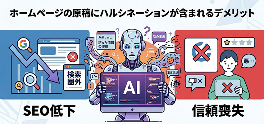 ホームページの原稿にハルシネーションが含まれるデメリット