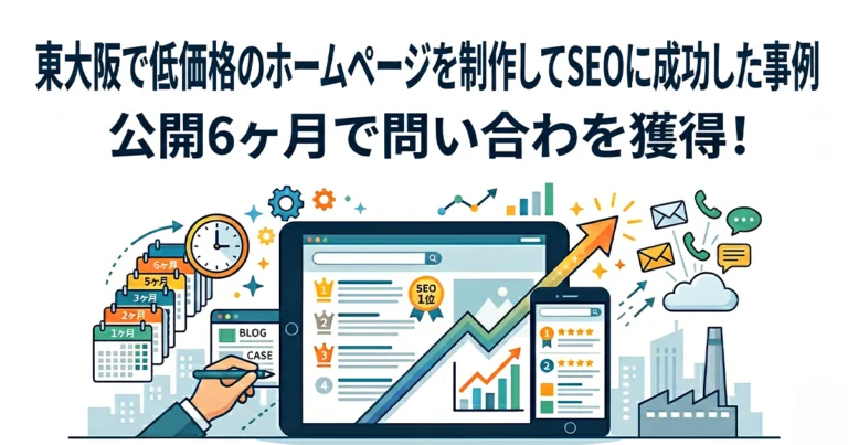 東大阪で低価格のホームページを制作してSEOに成功した事例
