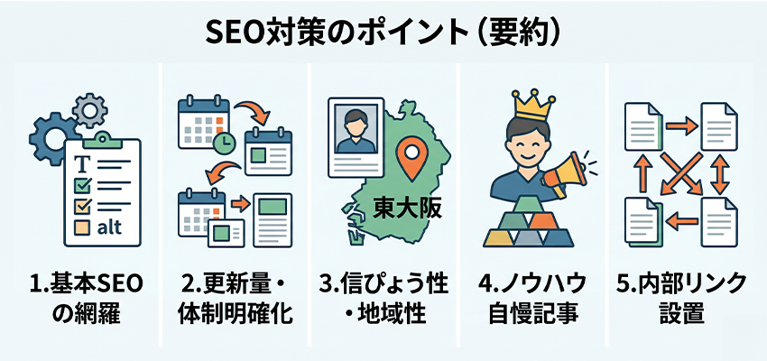 東大阪のお客様に実施いただいたSEO対策のポイント