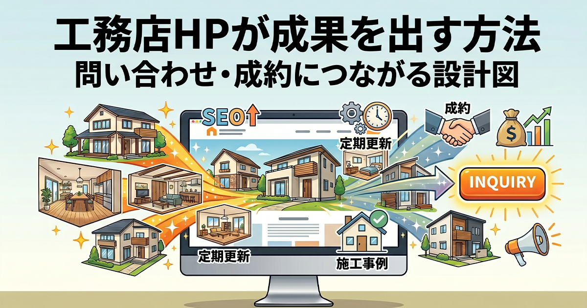 工務店ホームページで成果を出す方法！問い合わせ・成約につながる設計