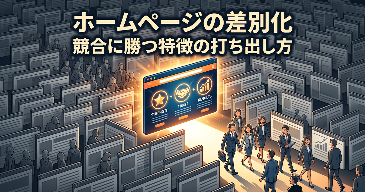 ホームページの差別化！競合他社に勝つ特徴の打ち出し方