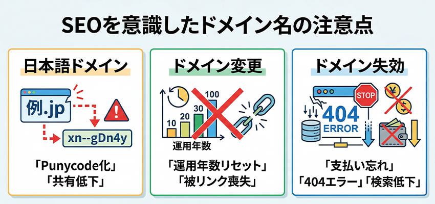 SEOを意識したドメイン名を決める時の注意点