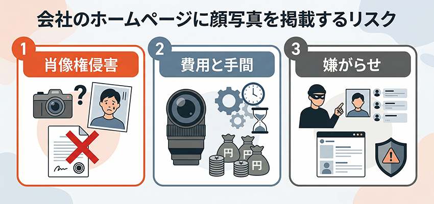 会社のホームページに顔写真を掲載するリスク