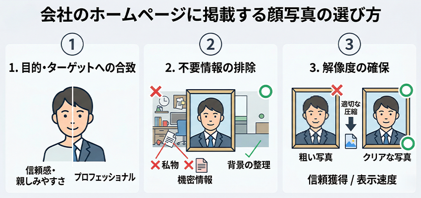 会社のホームページに掲載する顔写真の選び方