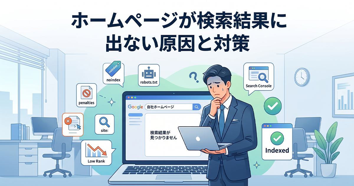 ホームページが検索結果に出てこない原因と対策