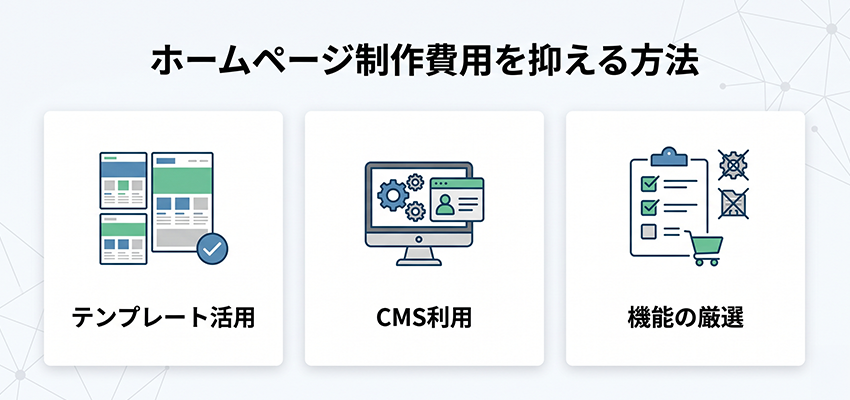 ホームページ制作費用を抑える方法