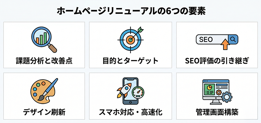 ホームページリニューアルの内容