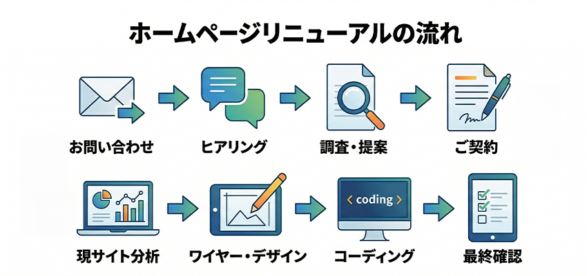 ホームページリニューアルの流れ