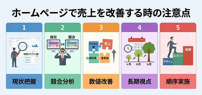 ホームページで売上を改善する時の注意点