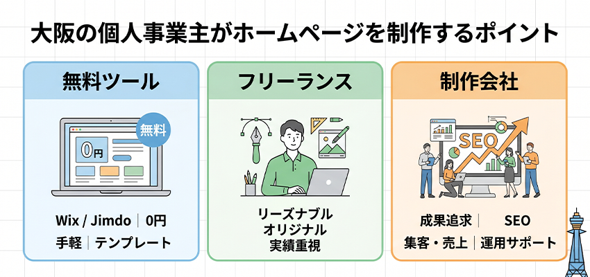 大阪の個人事業主がホームページを制作するポイント