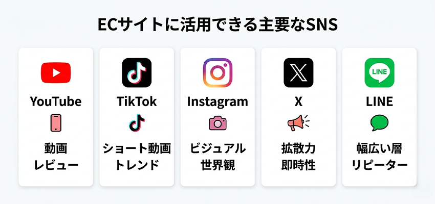 ECサイトに活用できるSNSの種類