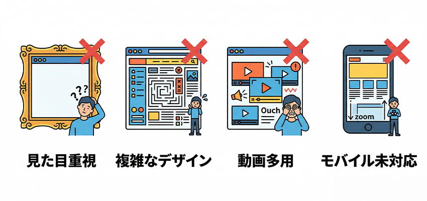 ホームページのデザイン作成でやってはいけないこと
