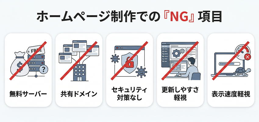 ホームページ制作でやってはいけないこと