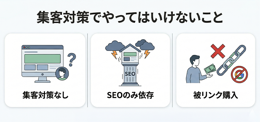ホームページの集客対策でやってはいけないこと
