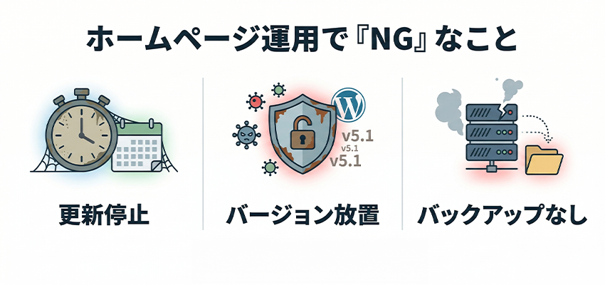 ホームページ運用でやってはいけないこと