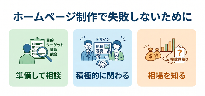 ホームページ制作で失敗しないために
