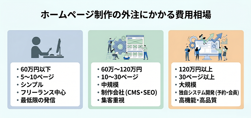 ホームページ制作の外注にかかる費用相場