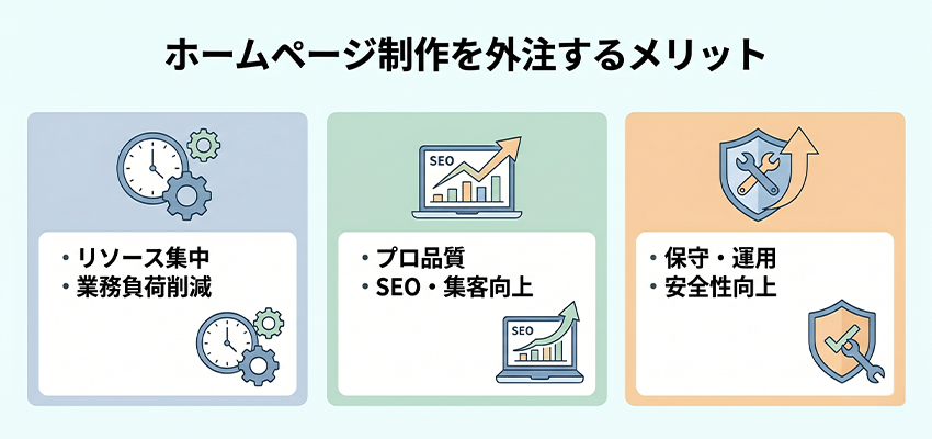 ホームページ制作を外注するメリット