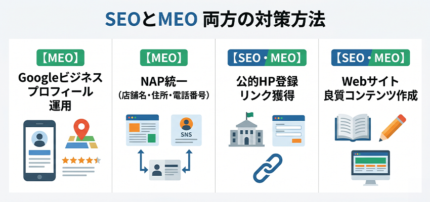 SEOとMEOの両方に取り組む場合の対策方法