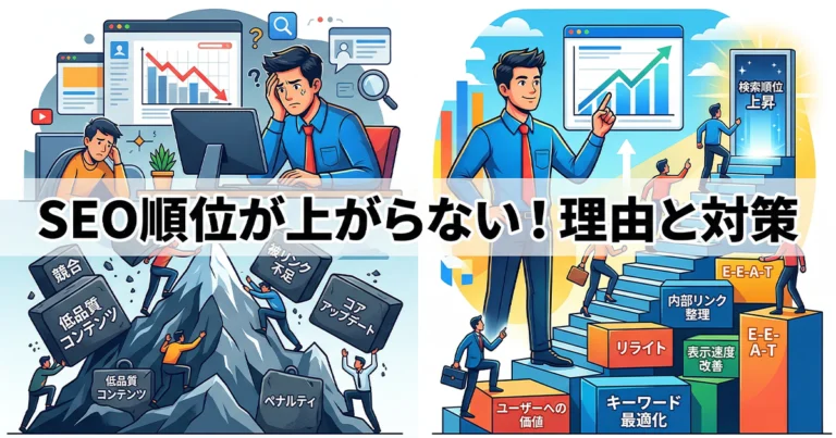 SEOで検索順位が上がらない・下がる理由と対策方法