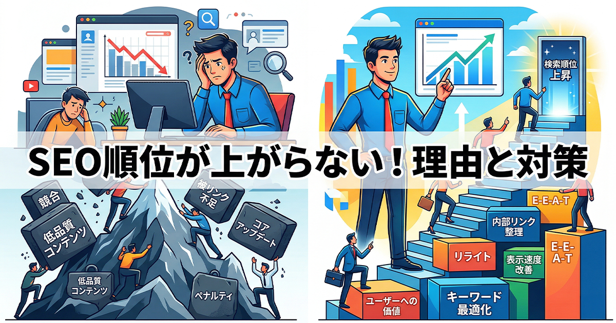 SEOで検索順位が上がらない・下がった！理由と対策
